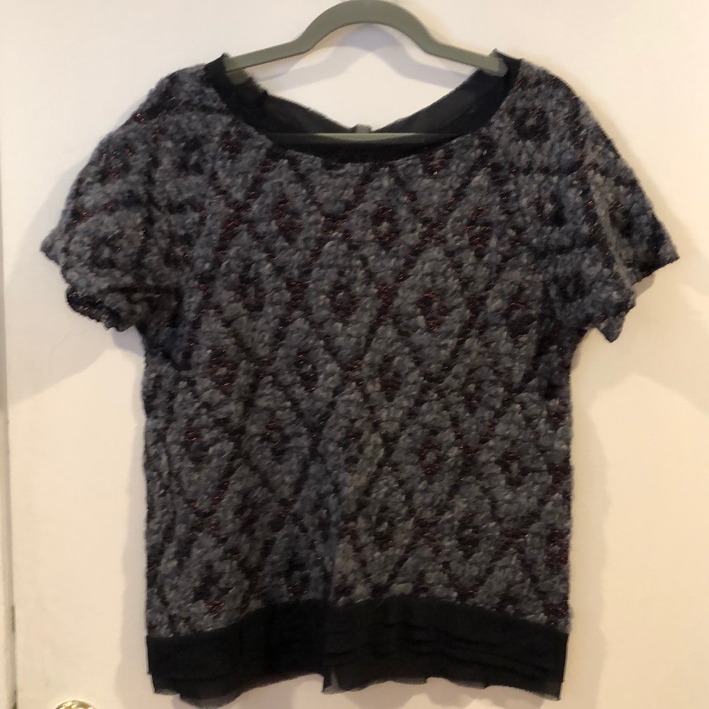 LOLA wool and silk short sleeve sweater